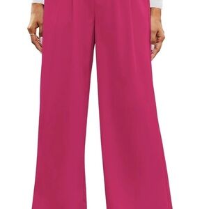 Amazon Pink Wide Leg Jumpsuit with High-Rise Waist